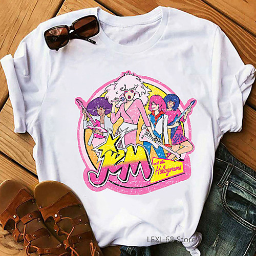 

Inspired by Jem and the Holograms Cosplay Anime Cartoon Polyester / Cotton Blend Print Harajuku Graphic Kawaii T-shirt For Women's / Men's