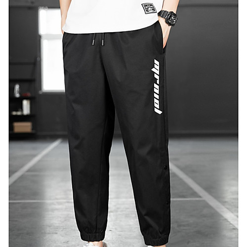 

Men's Chino Soft Going out Work Pants Business Pants Solid Color Ankle-Length Black