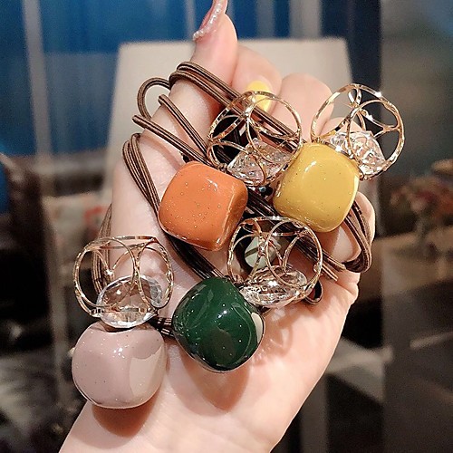 

Girls Hollow Crystal Hair Bands Joker Rhinestone Rubber Bands Simple And Lovely Hair Rope Headdress