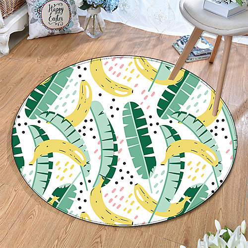 

Round 5mm Area Rugs Machine Made Polyster Non Skid Modern 3D