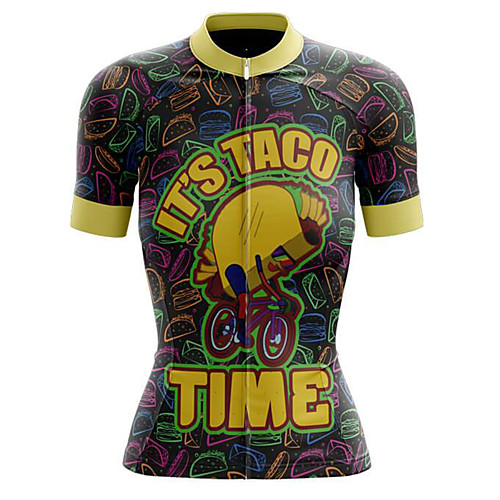 

21Grams Women's Short Sleeve Cycling Jersey Summer Spandex Yellow Cartoon Bike Top Mountain Bike MTB Road Bike Cycling Sports Clothing Apparel / Stretchy / Athleisure