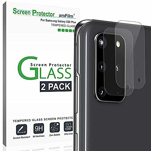 

amfilm galaxy s20 plus camera protective film (2pcs), tempered glass screen protector for rear camera samsung galaxy s20 (2020)