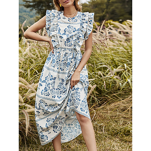 

Women's A Line Dress Midi Dress Model picture contact customer service 3XL 310g White Sleeveless Pattern Summer Casual 2021 S M L XL