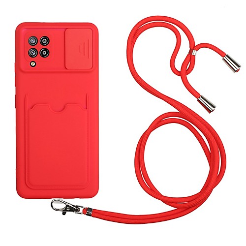 

Phone Case For Samsung Galaxy Back Cover S21 S21 Plus S21 Ultra Galaxy A52 Galaxy A72 Galaxy A42 A51 Galaxy A71 Card Holder Shockproof Dustproof Solid Colored TPU