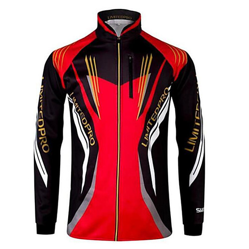 

CAWANFLY Men's Fishing Jacket Outdoor Long Sleeve UPF50 Quick Dry Waterproof Zipper Lightweight Breathable Jacket Top Autumn / Fall Spring Athleisure Fishing Camping & Hiking Red / black BlackWhite