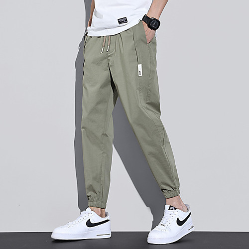 

Men's Stylish Sporty Casual / Sporty Streetwear Breathable Soft Outdoor Daily Sports Jogger Pants Trousers Pants Solid Color Full Length Drawstring Pocket Elastic Waist Green Light Grey Black