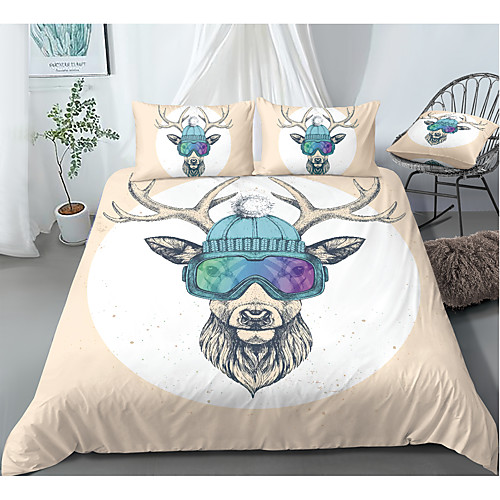 

Duvet Cover Sets 3 Piece Rayon / Polyester 3D Rainbow Reactive Print Bohemian Style