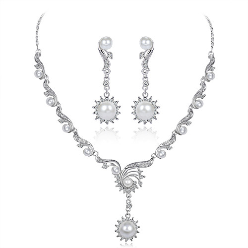 

pearl jewelry set rhinestone pearl suit wedding bridal jewelry