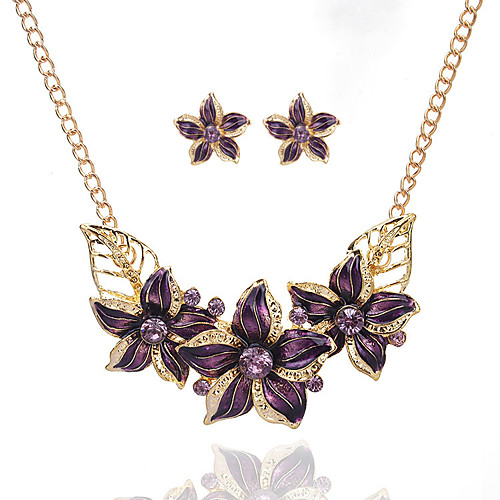 

jewelry set trend fashion flower dripping diamond necklace set clavicle chain