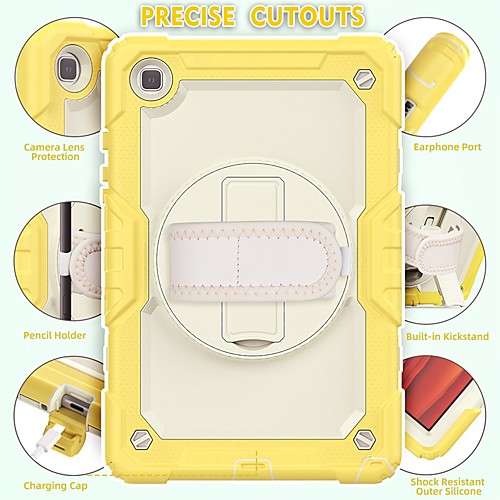 

Case For Samsung Back Cover Galaxy Tab A 8.4 (2020) Shockproof Dustproof with Stand Tile Silicone PC