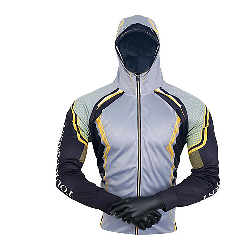 

CAWANFLY Men's Hoodie Jacket Fishing Jacket Outdoor Long Sleeve Quick Dry Waterproof Zipper Lightweight Breathable UV Protection Jacket Top Autumn / Fall Spring Summer Fishing Camping & Hiking Outdoor