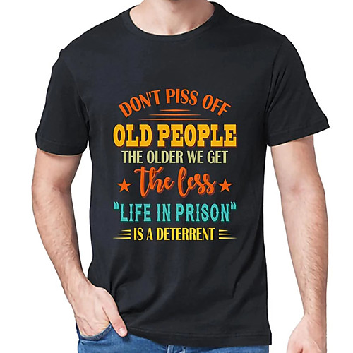 

Men's Unisex Tee T shirt Hot Stamping Graphic Prints Letter Plus Size Short Sleeve Casual Tops Cotton Basic Designer Big and Tall Round Neck Black Light gray / Summer