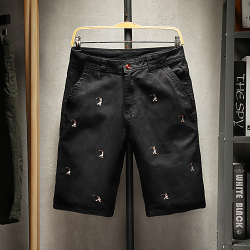 

Men's Basic Shorts Breathable Daily Going out Chinos Shorts Pants Solid Colored Graphic Prints Short Zipper Pocket Gray