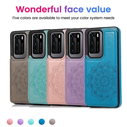 

Phone Case For Huawei Full Body Case P40 P40 Pro P30 P30 Pro P30 Lite Huawei Mate 20 lite Huawei Mate 20 pro Huawei Mate 20 P40 lite Mate 30 Card Holder Shockproof Dustproof Graphic Solid Colored PU
