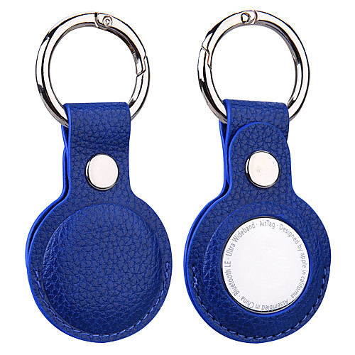 

Leather Key Ring Case For Apple Airtags Protective Cover Bumper Shell Tracker Locator Accessories Anti-scratch Anti-Lost Portable Hook For Airtags Sleeve