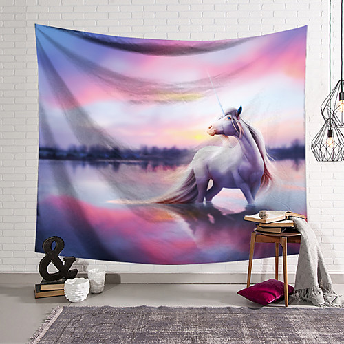 

Unicorn Wall Tapestry Art Decor Blanket Curtain Hanging Home Bedroom Living Room Decoration Polyester