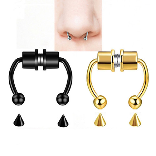 

Nose Ring / Nose Stud / Nose Piercing Simple European Trendy Women's Body Jewelry For Street Holiday Rivet Stainless Steel A Grade ABS Gold Rainbow Black 1 PC