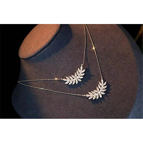 

Women's Cubic Zirconia Pendant Necklace Classic Fashion Copper White 455 cm Necklace Jewelry 1pc For Anniversary Gift Birthday Party Festival