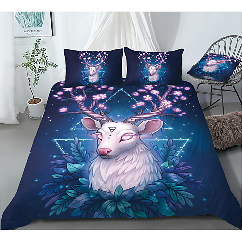 

Duvet Cover Sets 3 Piece Rayon / Polyester 3D Rainbow Reactive Print Bohemian Style