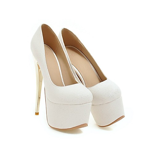 

Women's Heels Stiletto Heel Round Toe PU Synthetics White Blue Pink