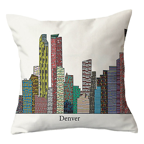 

City View Double Side Cushion Cover 1PC Soft Decorative Square Throw Pillow Cover Cushion Case Pillowcase for Sofa Bedroom Livingroom Outdoor Superior Quality Machine Washable Outdoor Cushion for Sofa Couch Bed Chair