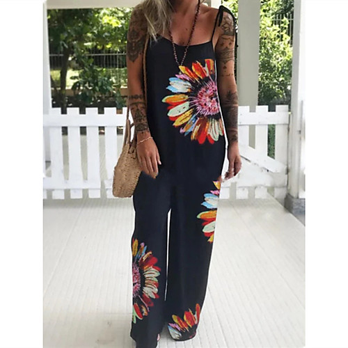 

Women's Casual / Daily 2021 Black Jumpsuit Print