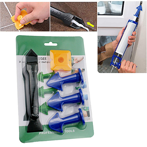 

Silicone Caulking Kit, Sealant Finishing Tool Grout Razor Scraper and Exchangeable Silicone Pads, Great Sealing Tool Set for Kitchen, Bathroom, Window, Sink, Bathtub, Joint