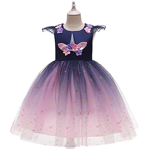 

Princess Unicorn Cosplay Costume Masquerade Flower Girl Dress Girls' Movie Cosplay Vacation Christmas White Purple Yellow Dress Christmas Halloween Masquerade Polyester / Cotton