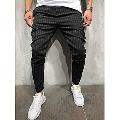 

Men's Chino Sports Sports Pants Pants Lattice Full Length Sporty Khaki Black Navy Blue
