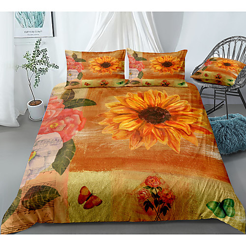 

Duvet Cover Sets 3 Piece Rayon / Polyester 3D Rainbow Reactive Print Bohemian Style