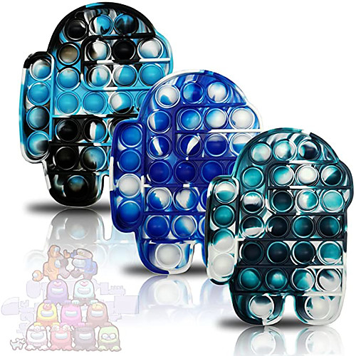 

3 Pcs Push pop Bubble Fidget Toy Silicone Tie-dye Fidget Toys Autism Special Needs Stress Reliever Squeeze Sensory Toy Relieve Emotional Stress for Kid Adult