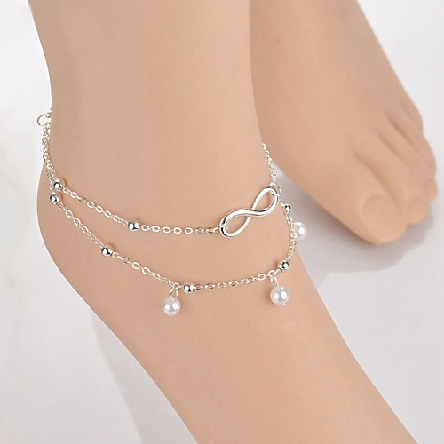 

infinity Anklet Fashion Sweet Unisex Body Jewelry For Street Festival Alloy Silver