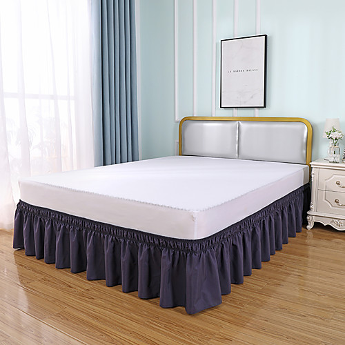 

Basics Ruffled Bed Skirt Dust Ruffle Wrap Around Easy On/Off And Fit Wrinkle And FadeResistant Solid Color