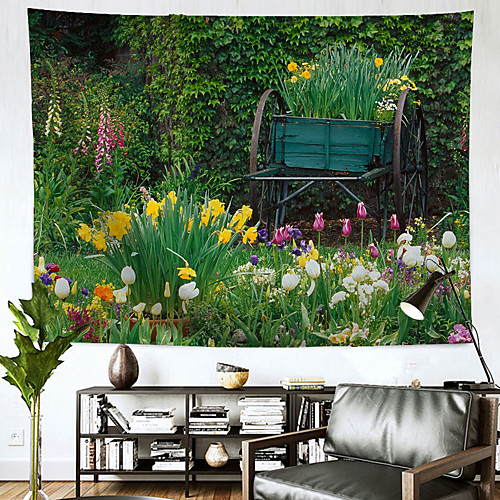 

Landscape Floral Wall Tapestry Art Decor Blanket Curtain Hanging Home Bedroom Living Room Decoration Polyester Garden
