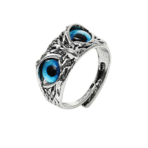 

Adjustable Ring Classic Silver Alloy Owl Statement Stylish Simple 1pc Adjustable
