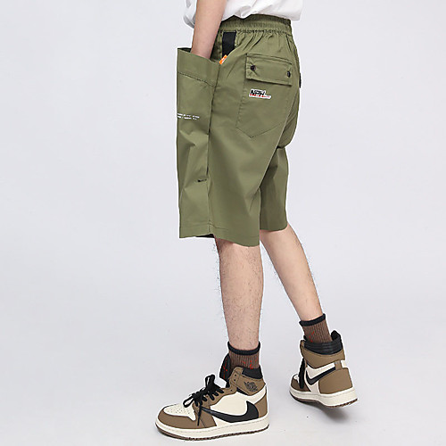 

Men's Sporty Casual / Sporty Quick Dry Breathable Soft Daily Sports Chinos Shorts Pants Solid Color Short Drawstring Pocket Elastic Waist Black Green