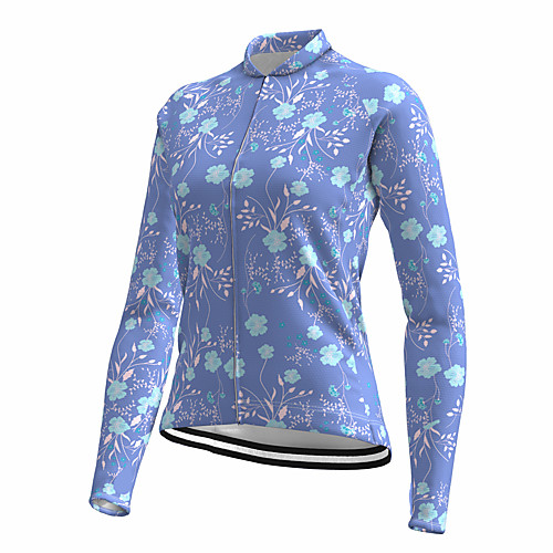 

21Grams Women's Long Sleeve Cycling Jersey Summer Spandex Polyester Purple Floral Botanical Bike Jersey Top Mountain Bike MTB Road Bike Cycling Quick Dry Moisture Wicking Breathable Sports Clothing