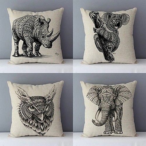 

Vintage Animals Double Side Cushion Cover 1PC Soft Decorative Square Throw Pillow Cover Cushion Case Pillowcase for Sofa Bedroom Livingroom Outdoor Superior Quality Machine Washable Outdoor Cushion for Sofa Couch Bed Chair