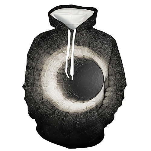 

Men's Plus Size Pullover Hoodie Sweatshirt Graphic Hooded Daily Going out 3D Print Casual Hoodies Sweatshirts Long Sleeve Black