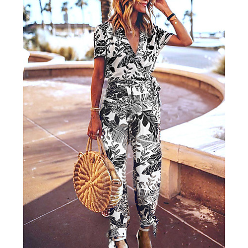 

Women's Casual / Daily 2021 Black Jumpsuit Print