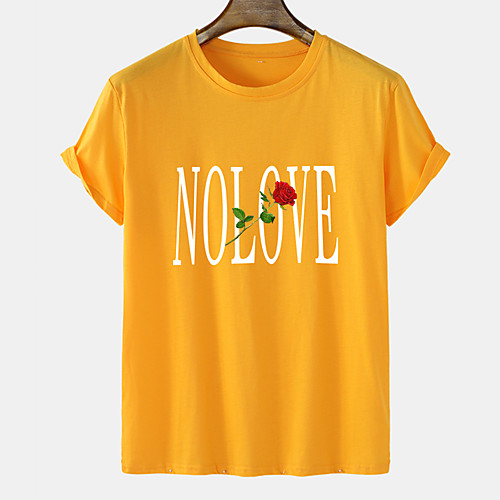 

Men's Unisex Tee T shirt Hot Stamping Graphic Prints Letter Plus Size Short Sleeve Casual Tops Cotton Basic Designer Big and Tall Blue Blushing Pink Orange
