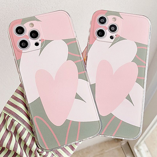 

Phone Case For Apple Back Cover iPhone 12 Pro Max 11 SE 2020 X XR XS Max 8 7 Shockproof Dustproof Heart Geometric Pattern TPU