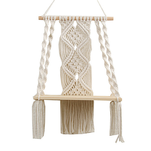 

1PC Hand Woven Macrame Wall Tapestry Hanging Bohemian Boho Art Decor Blanket Curtain Home Bedroom Living Room Decoration Nordic Handmade Tassel Cotton