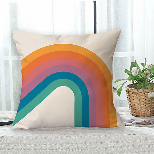 

Rainbow Double Side Cushion Cover 1PC Soft Decorative Square Throw Pillow Cover Cushion Case Pillowcase for Bedroom Livingroom Superior Quality Machine Washable Outdoor Cushion for Sofa Couch Bed Chair