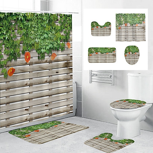 

Waterproof Fabric Shower Curtain Bathroom Decoration and Modern and Geometric and Floral / Botanicals 72 Inch