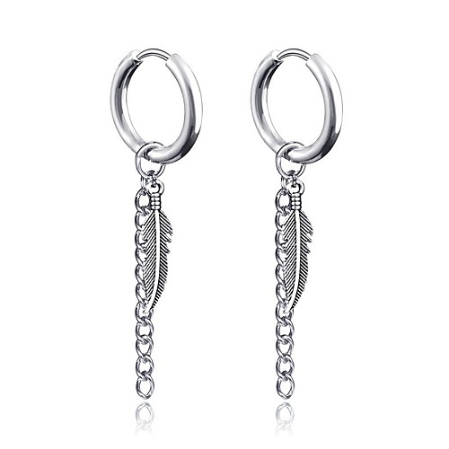 

Men's Earrings Classic Holiday Birthday Stylish Simple Stainless Steel Earrings Jewelry Silver / White / Black For Street Formal Date Festival 1pc