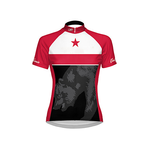 

21Grams Women's Short Sleeve Cycling Jersey Summer Spandex Red and White Bike Top Mountain Bike MTB Road Bike Cycling Quick Dry Sports Clothing Apparel / Athleisure
