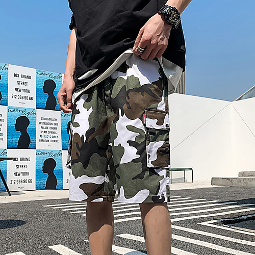 

Men's Shorts Cargo Breathable Daily Going out Shorts Tactical Cargo Pants Camouflage Short Drawstring Pocket Camouflage Red Camouflage Blue White camouflage Camouflage Army Green Camouflage khaki