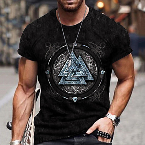 

Men's Unisex Tee T shirt Shirt Hot Stamping Geometric Graphic Prints Plus Size Zero two Print Short Sleeve Casual Tops Cotton Basic Designer Big and Tall Wine Black