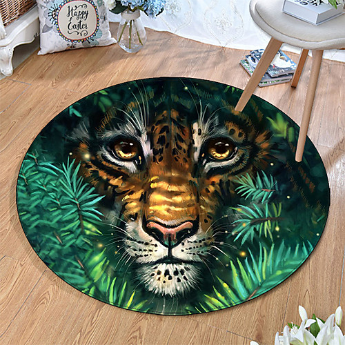 

Round 5mm Area Rugs Machine Made Polyster Non Skid Modern 3D